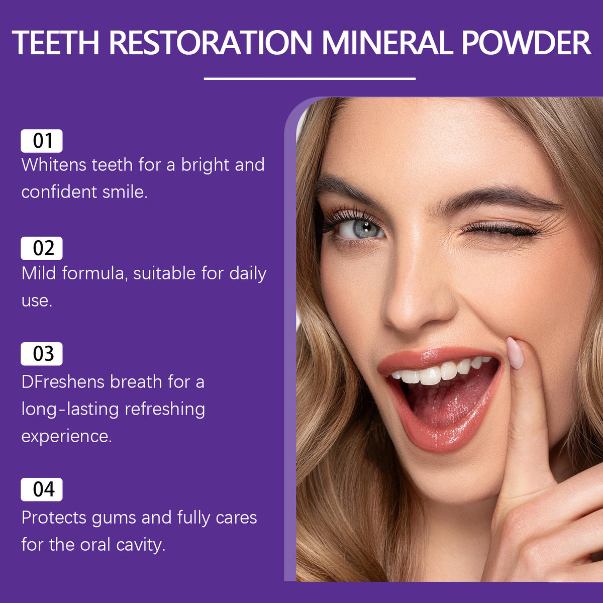 Purple Beauty Toothpowder Mild Cleaning Protection
