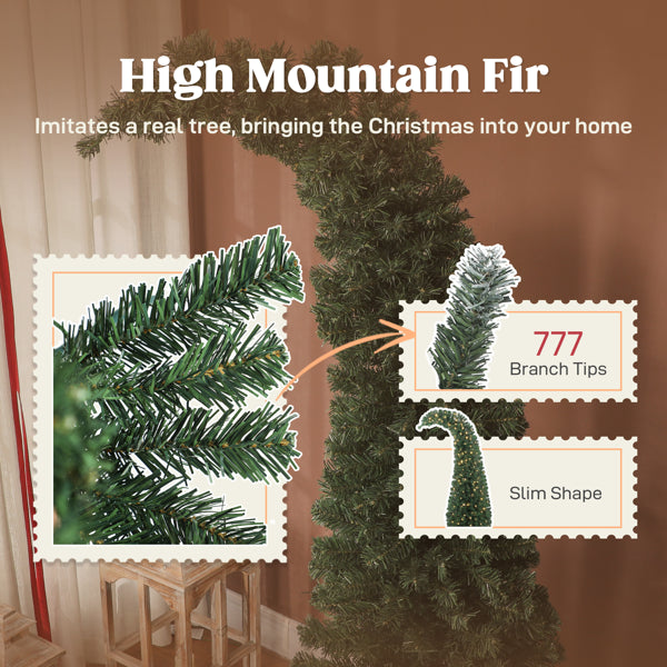 6ft Slim Christmas Tree with 200 LED Lights - Green