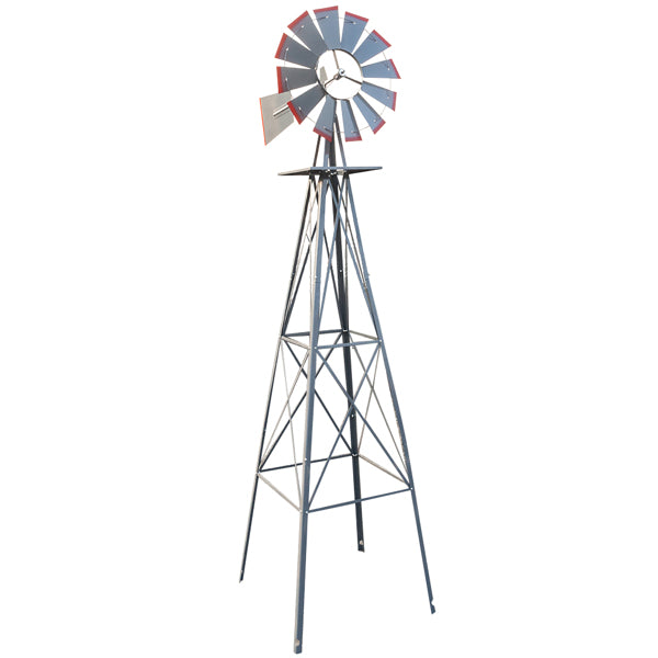 4-Pod Windmill Garden Decor - 8FT Tall Vane Wind Spinner with Steel Construction