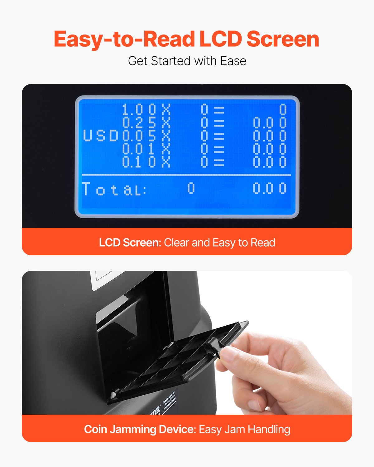 Coin Counter and Sorter Machine - Sorts Up to 300 Coins/Min