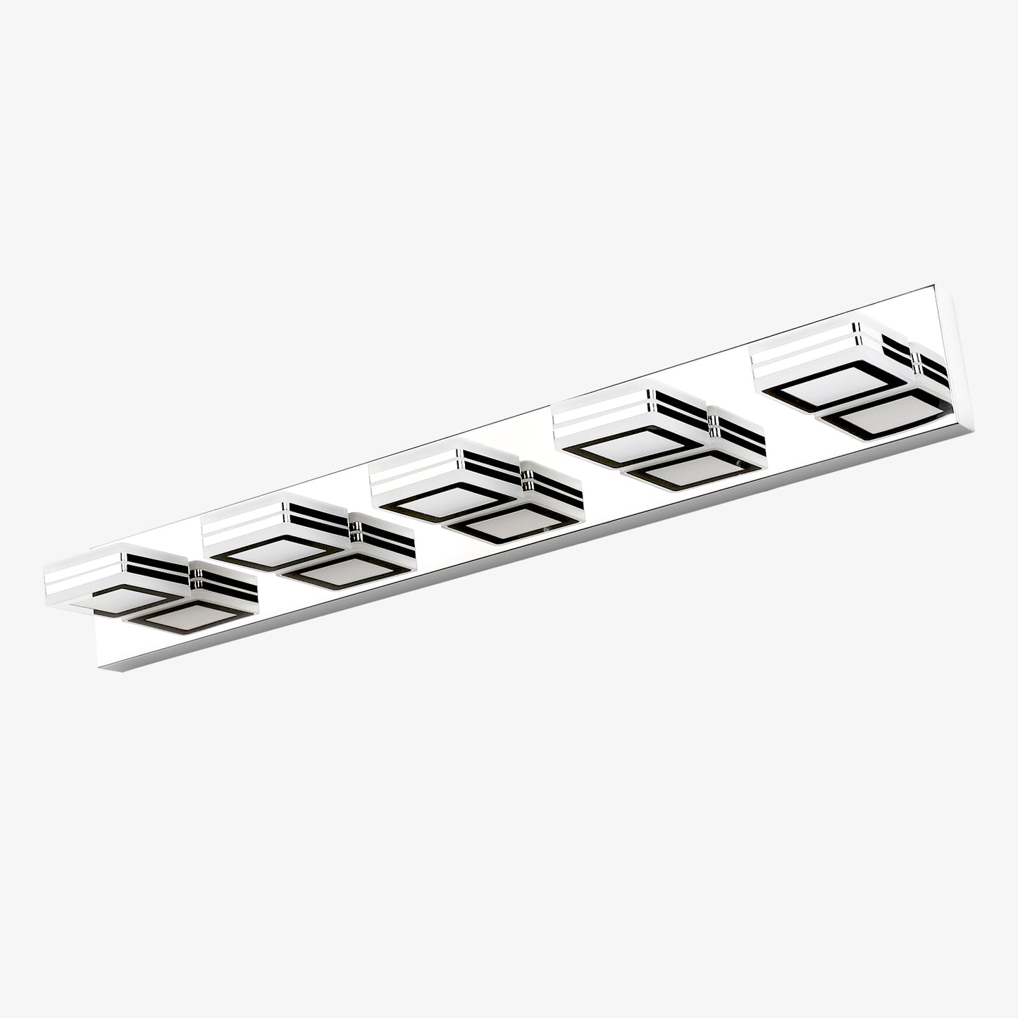 32-Inch Modern Chrome 5-Light LED Vanity Light Fixture