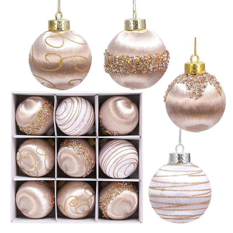 Christmas Foam Ball Decorations Set - 8cm 9-Pack Holiday Tree Ornaments