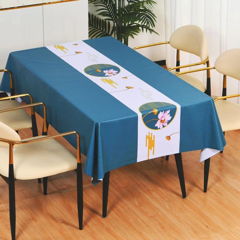 Waterproof Non-Slip Rectangular Coffee Tablecloth - Modern Geometric Design