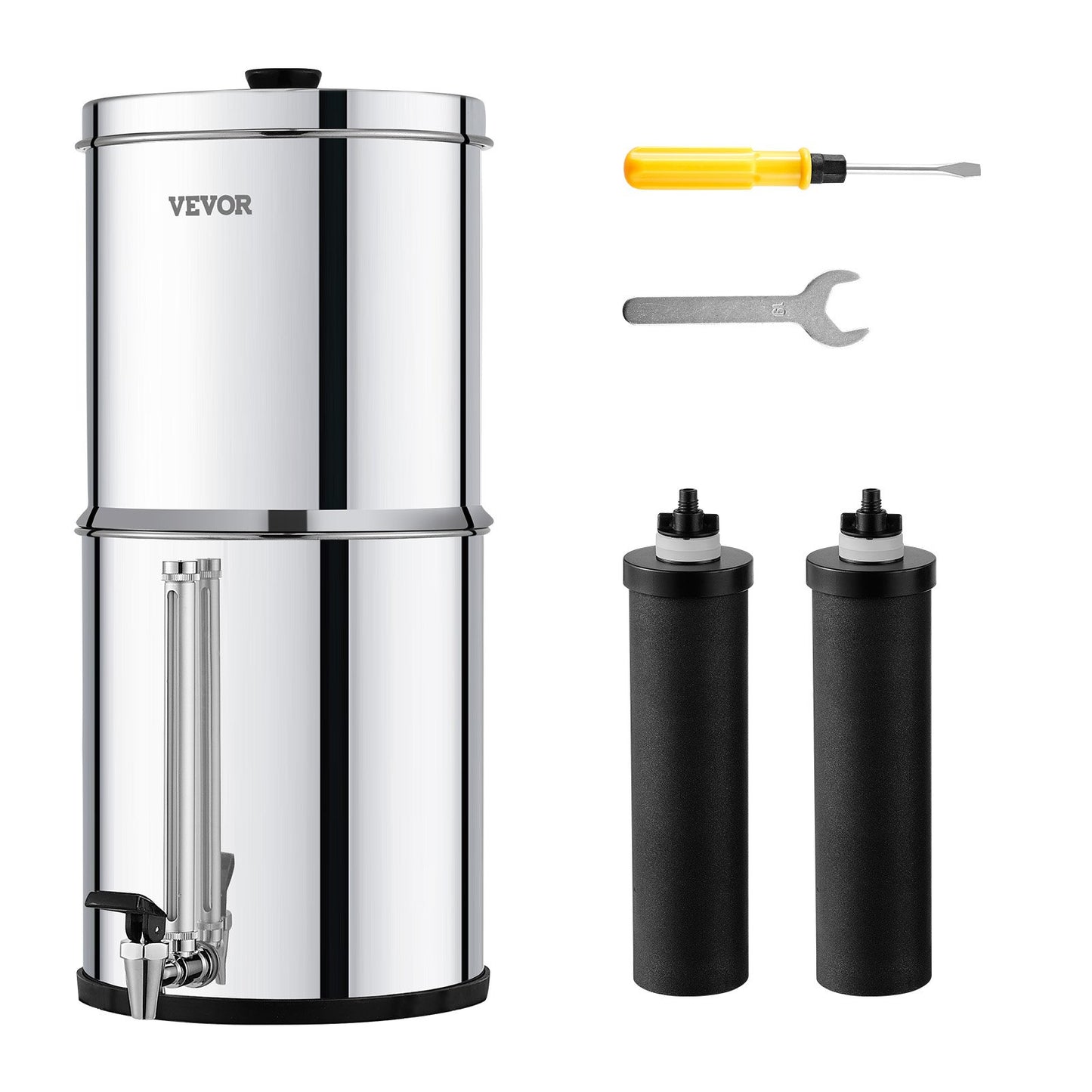 Gravity-Fed Water Filter System - Stainless Steel 2 Filters