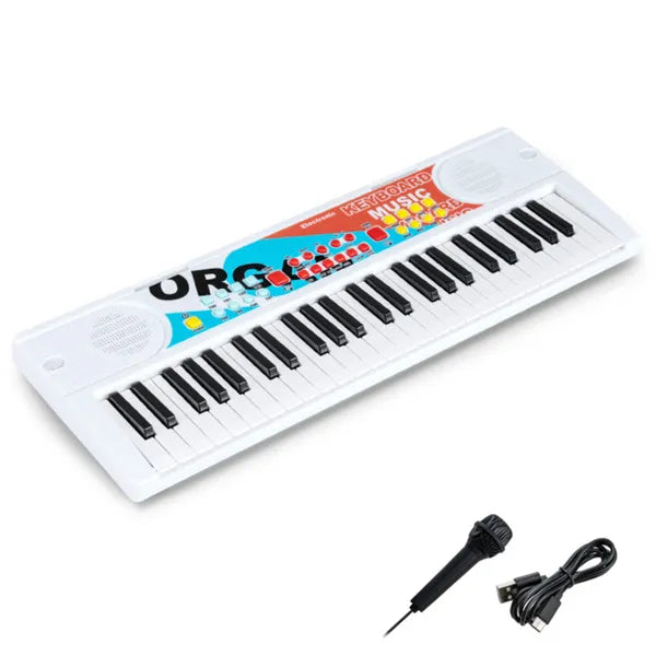 49-Key Kids Electronic Keyboard with Microphone - Educational Music Toy