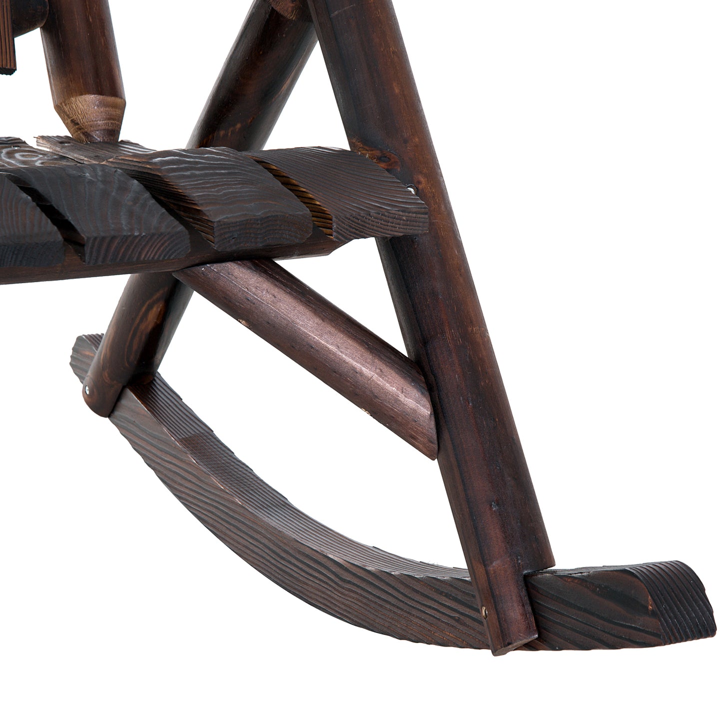 Adirondack Rocking Chair - Rustic Wooden Design for Patio
