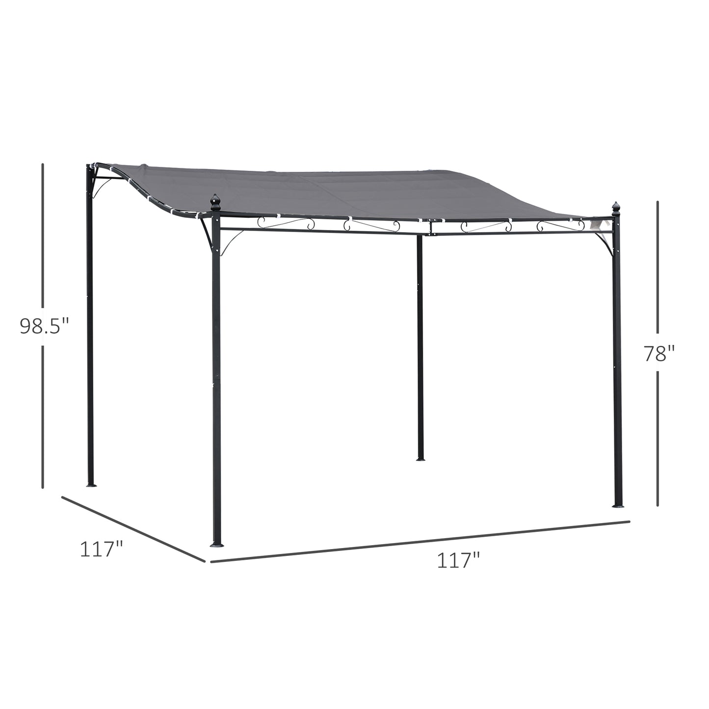 Weatherproof 10x10 Gray Gazebo Canopy Shelter for Outdoor Events