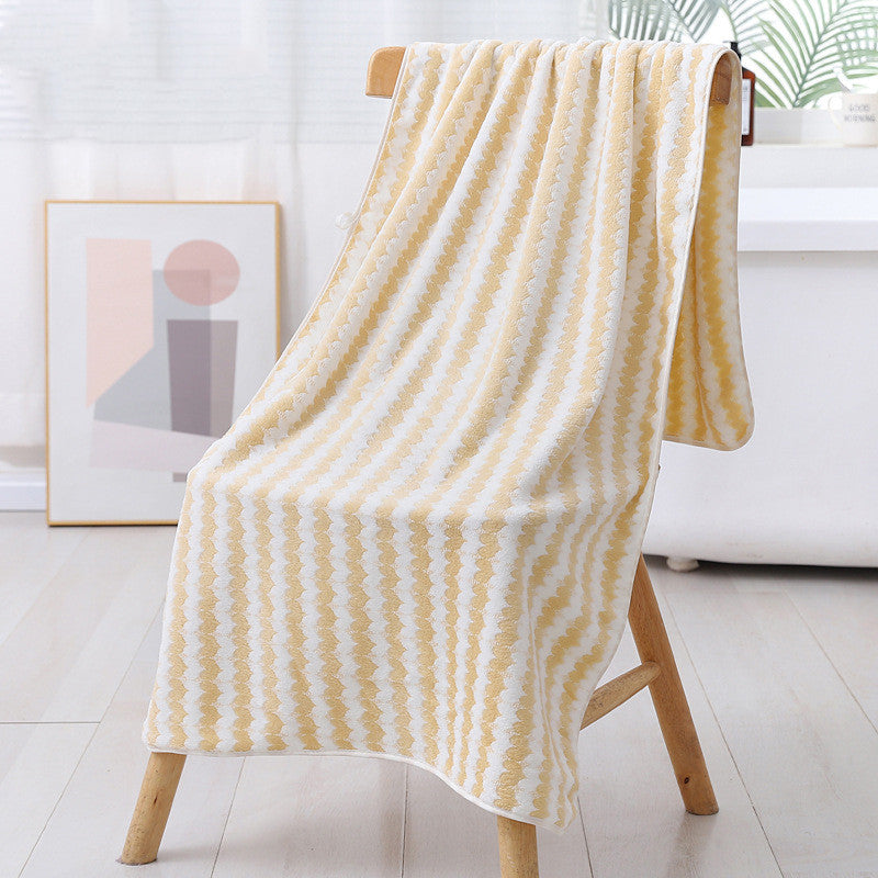Large Coral Fleece Bath Towel - Thickened Swim & Beach Towel 70x140cm