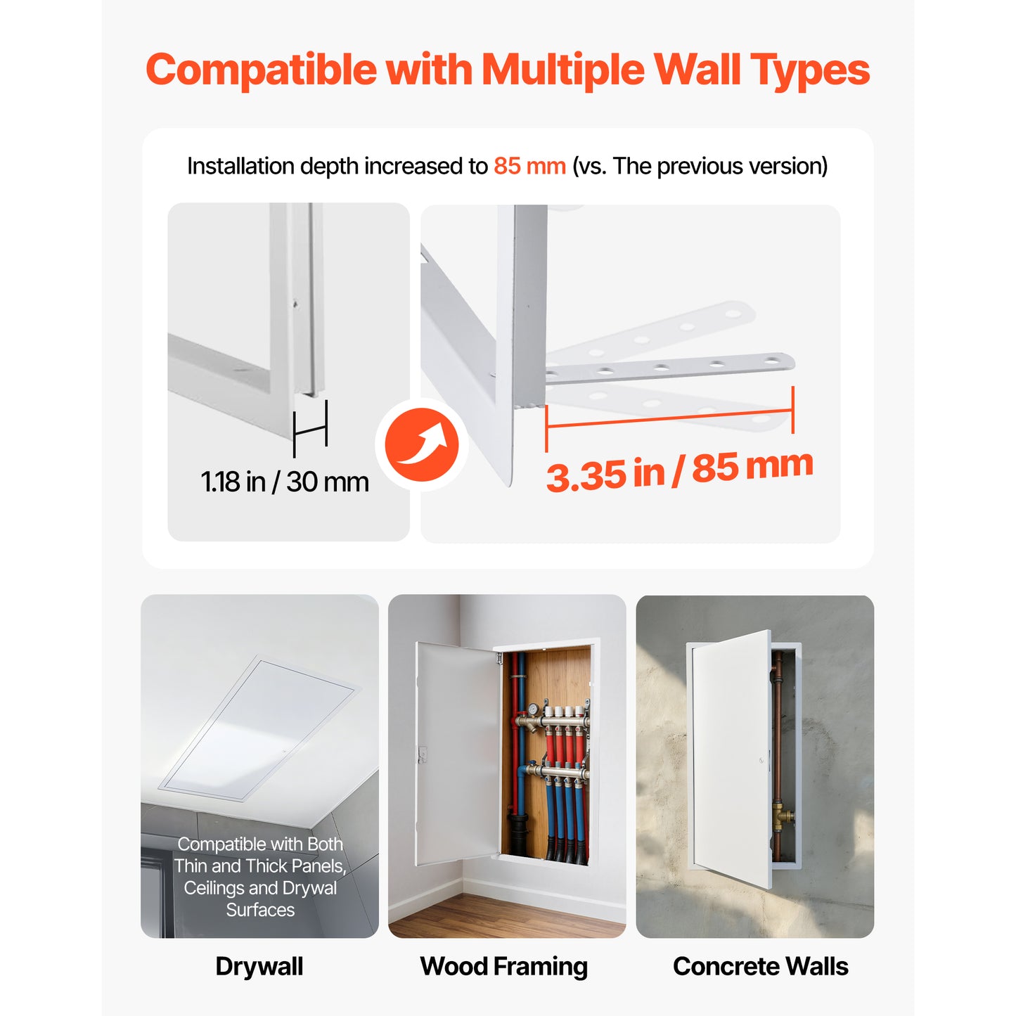 Access Panel for Drywall 30.3 x 15.2 Inches Galvanized Steel Hinged Service Door