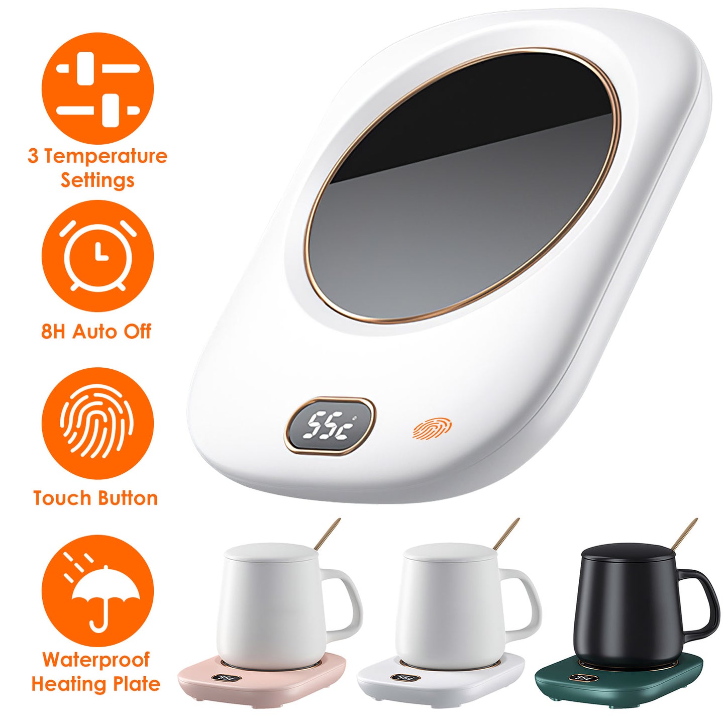 Electric Coffee Mug Warmer with 3 Temperature Settings - USB
