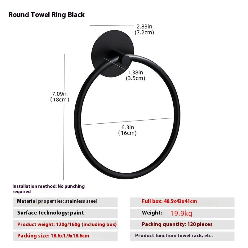 Stainless Steel Towel Ring | Bathroom Wall Mount Holder & Storage