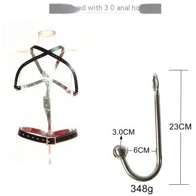 One-Piece Stainless Steel Anal Hook Collar for Adult Wellness