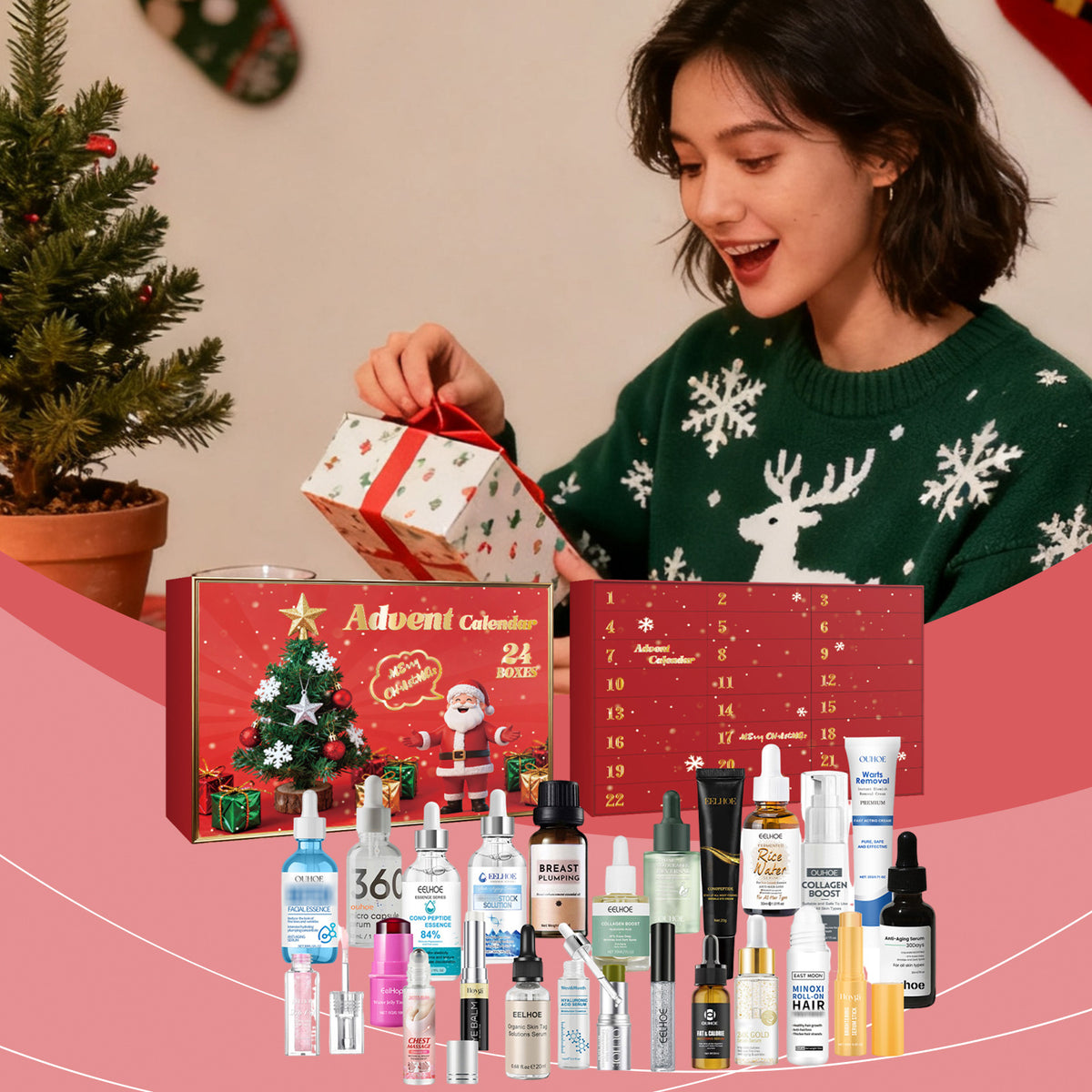 Christmas Countdown Cosmetics & Skin Care Gift Box - 24 Pieces