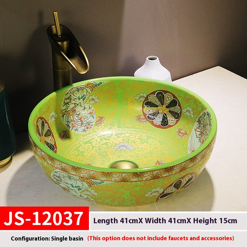 Artistic Ceramic Hand Washing Basin Retro Style - Multiple Variants