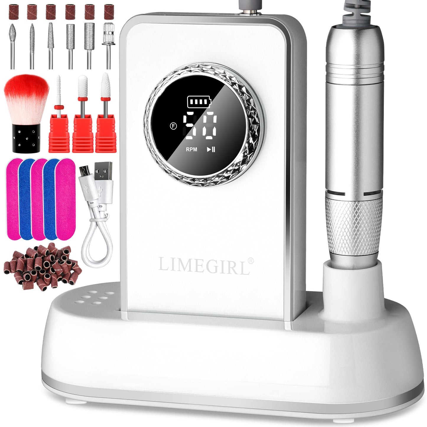 50000RPM Professional Rechargeable Nail Drill Kit for Acrylic & Gel Nails