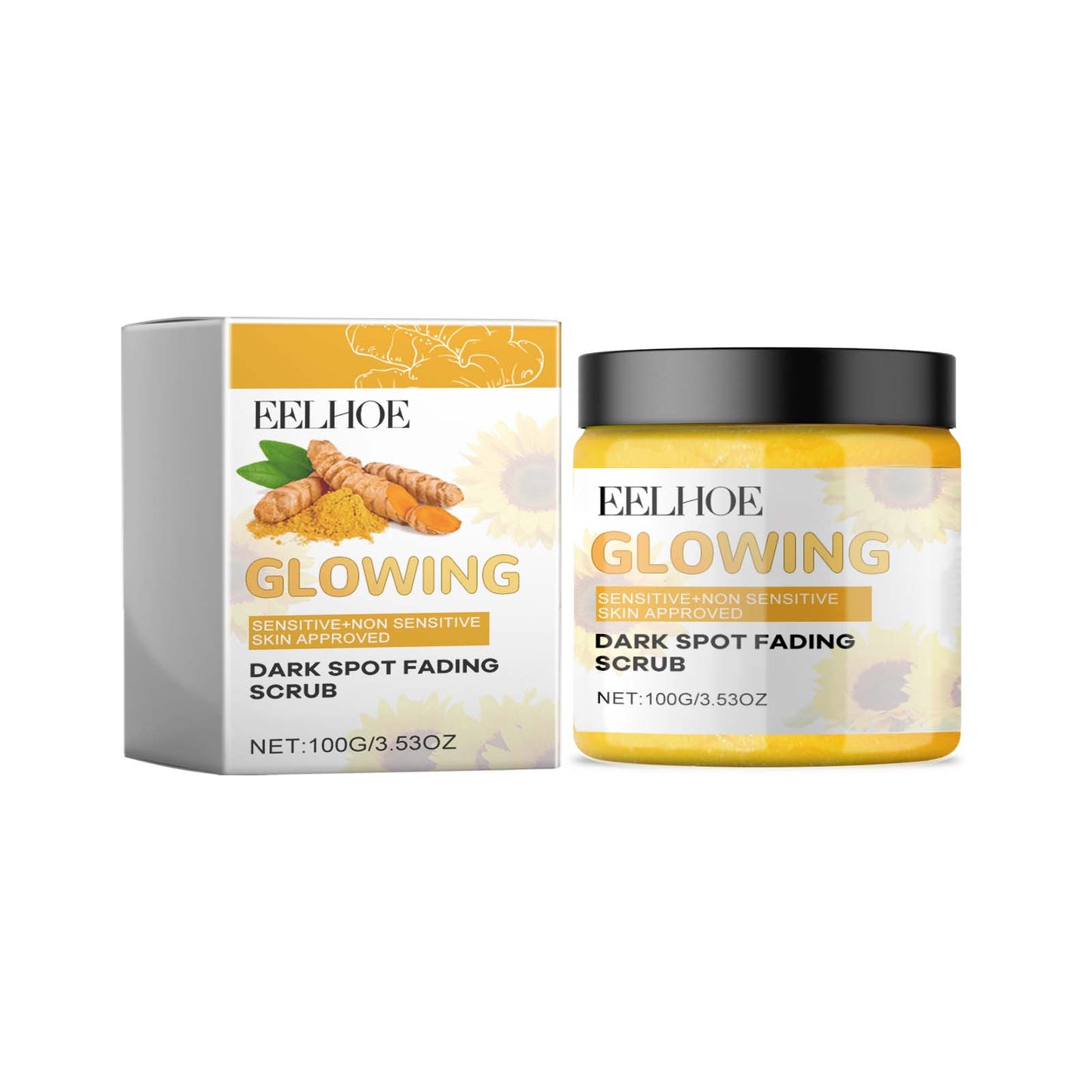 Turmeric Exfoliating Facial Scrub for Deep Pore Cleansing & Dark Spots