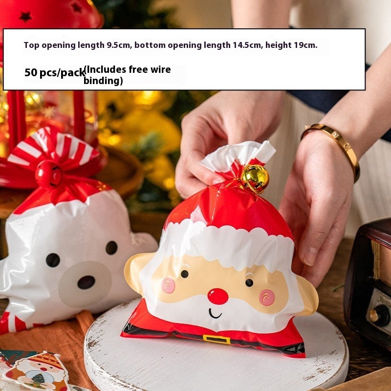 Christmas Pastry Packaging Box Set with Bear & Snowflake Ties - Holiday Cookie Gift Box
