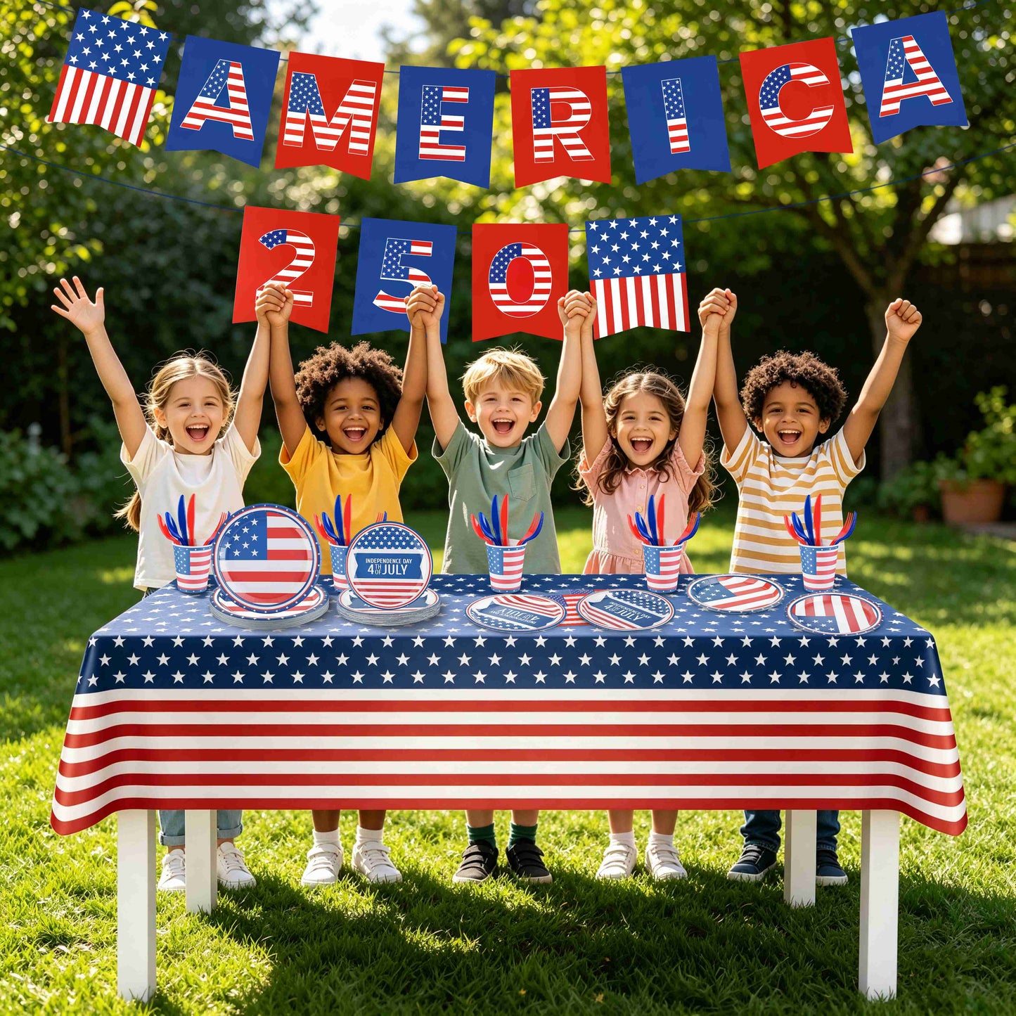 181Pcs Independence Day Party Supplies Set for 24 Guests