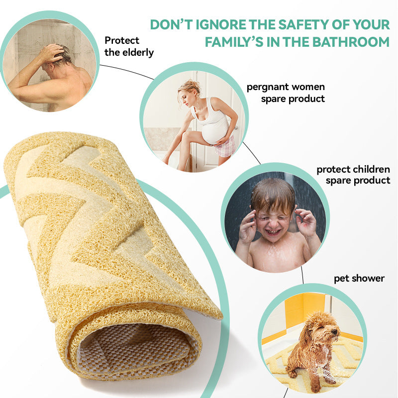 Non-Slip Waterproof Bathroom Floor Mat - 45x75cm, PVC, Multiple Colors