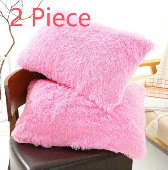 Winter Plush Pillowcase Set - Fluffy Long Plush & Velvet Bedding