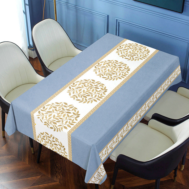 Waterproof Non-Slip Rectangular Coffee Tablecloth - Modern Geometric Design