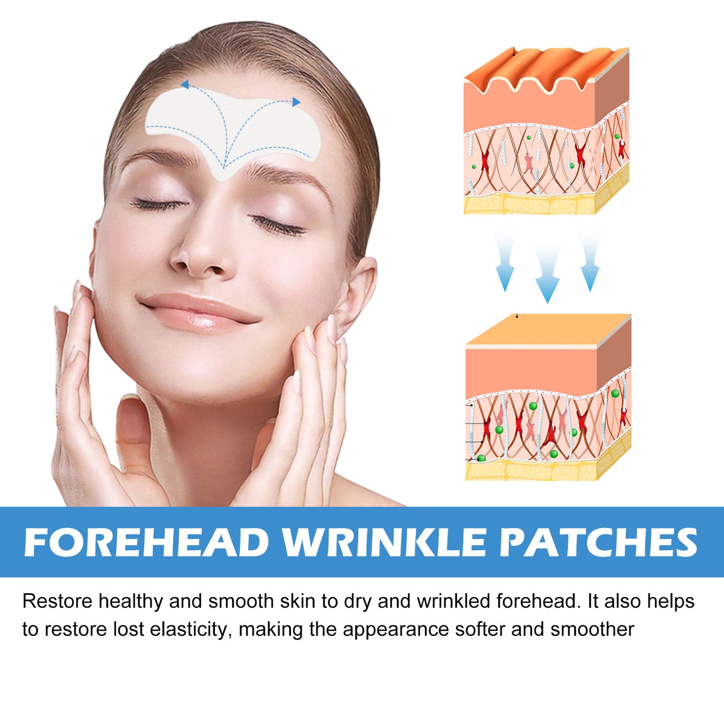 Forehead Wrinkle Smoothing Patch with Collagen, Aloe Vera & Glycerin