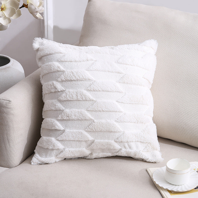 Nordic Double-Sided Plush Pillow Cover 45x45cm Sofa Cushion Case Home Decor