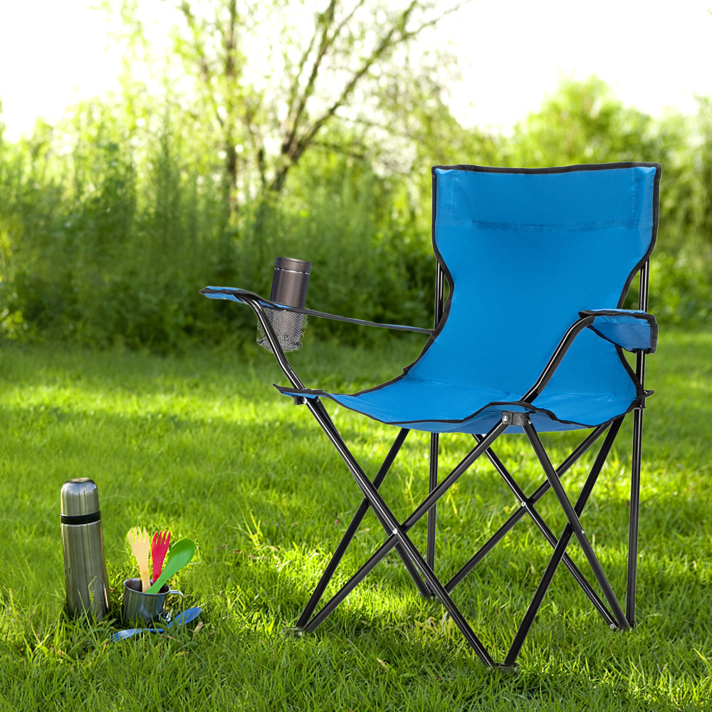 Blue Camping Chair - Foldable & Portable Outdoor Seat