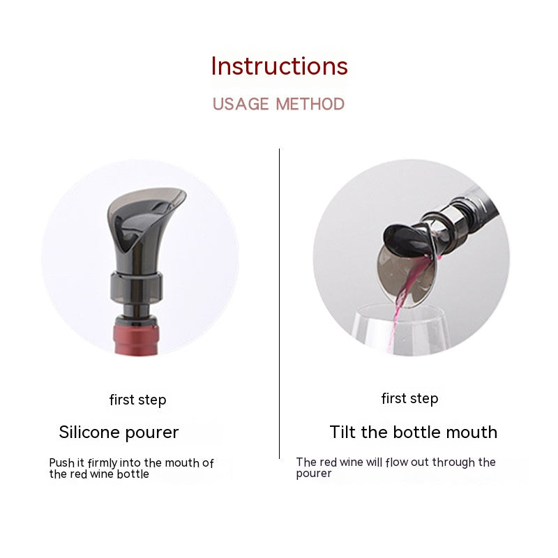 Petal Style Wine Vacuum Preserver Stopper - Black