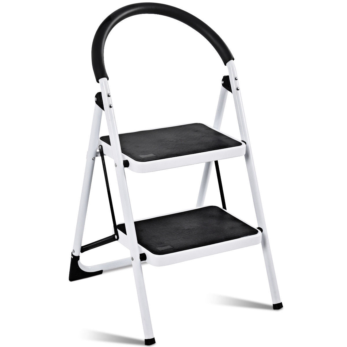 Folding Step Stool with Iron Frame and Anti-Slip Pedals - 2.75 Feet