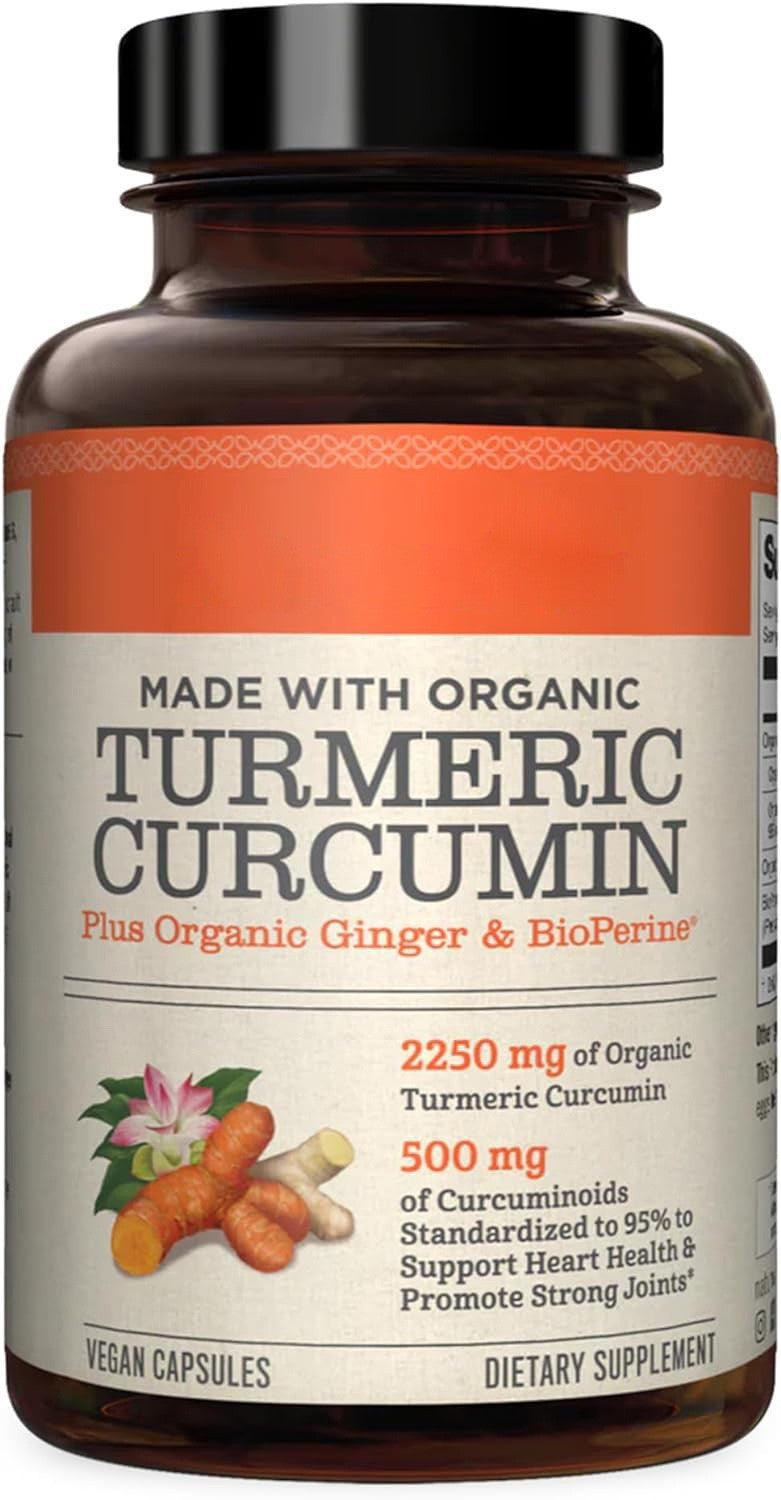 Turmeric Capsules with Black Pepper Extract - 2250mg | Natural Health Supplement