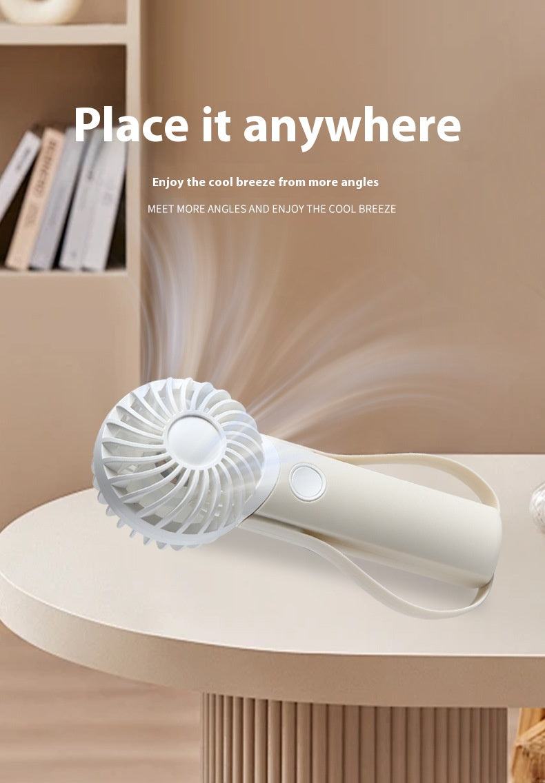 Portable Handheld Fan with Silicone Handle, USB Powered, Quiet Operation