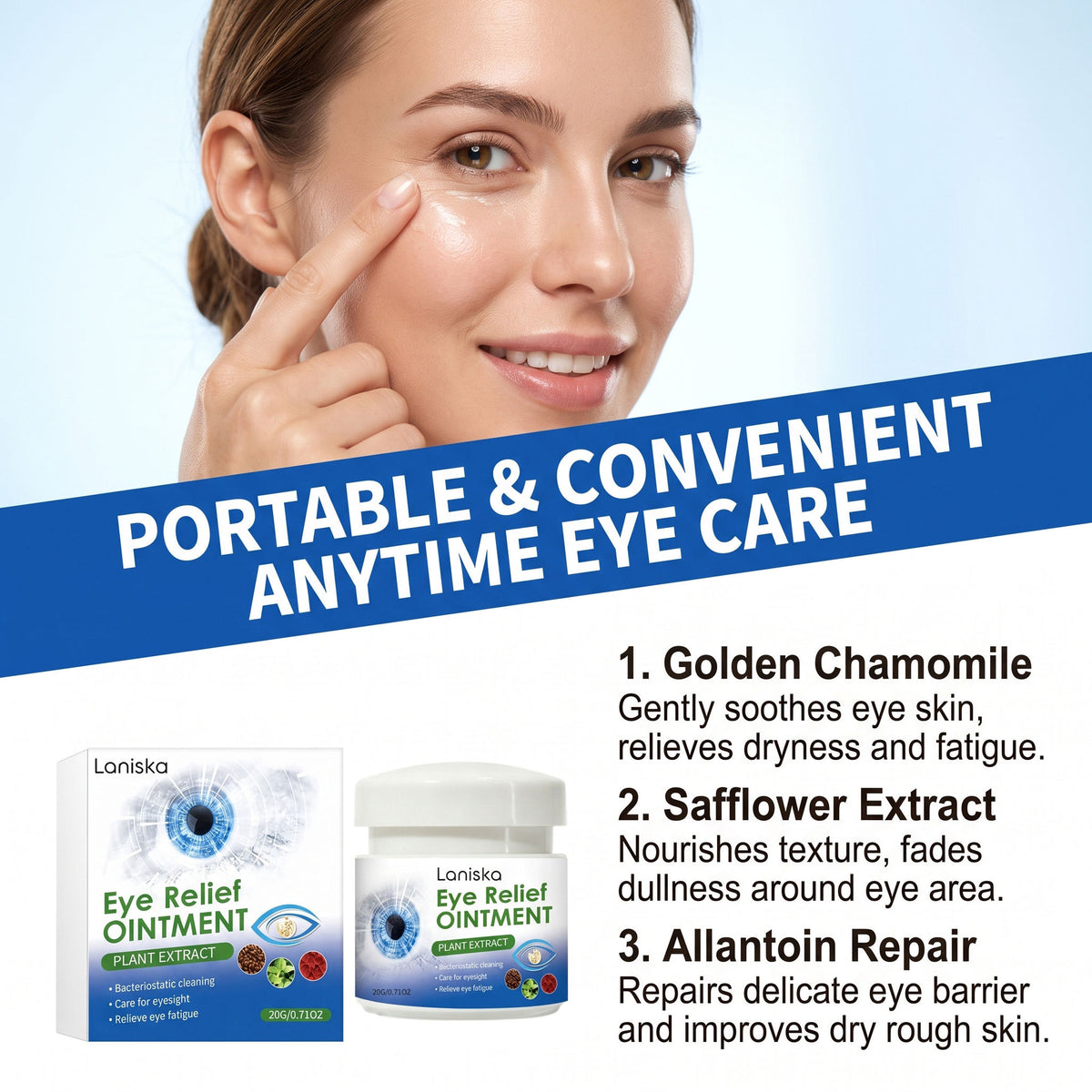 Moisturizing Eye Care Cream 20g for Skin Around Eyes - Hydrating Formula