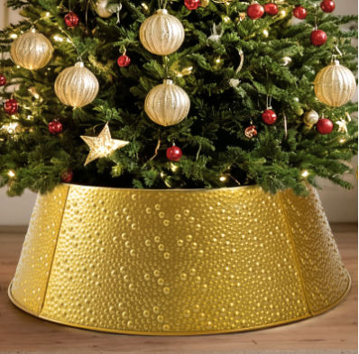 Metal Christmas Tree Collar - Durable Waterproof Tree Base Cover