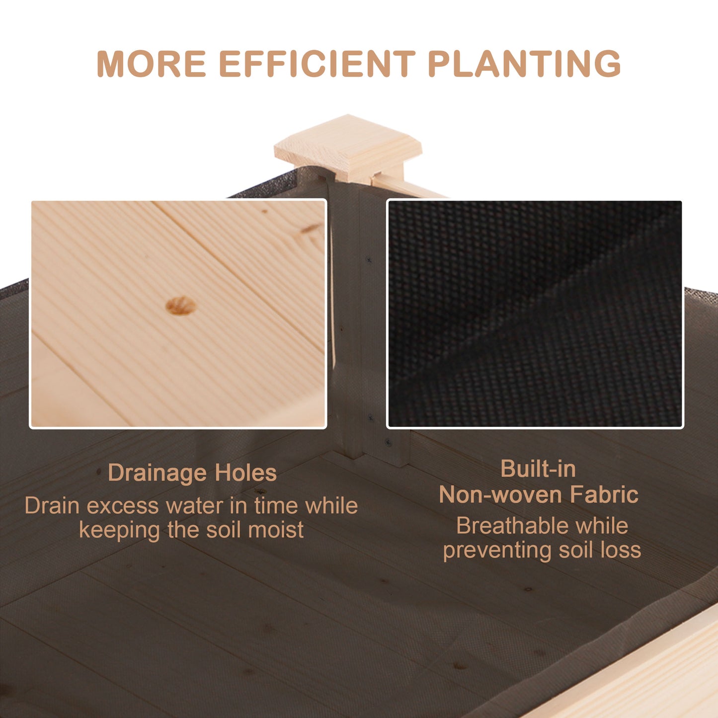 Raised Garden Bed with Legs - 48 x 22 x 30 Inches Wooden Planter for Vegetables Herbs Flowers - Natural Fir Wood