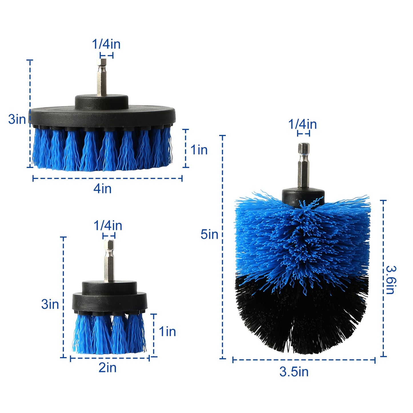 Drill Brush Cleaning Set 3Pcs Power Scrubber for Car, Tile, Bathroom and More