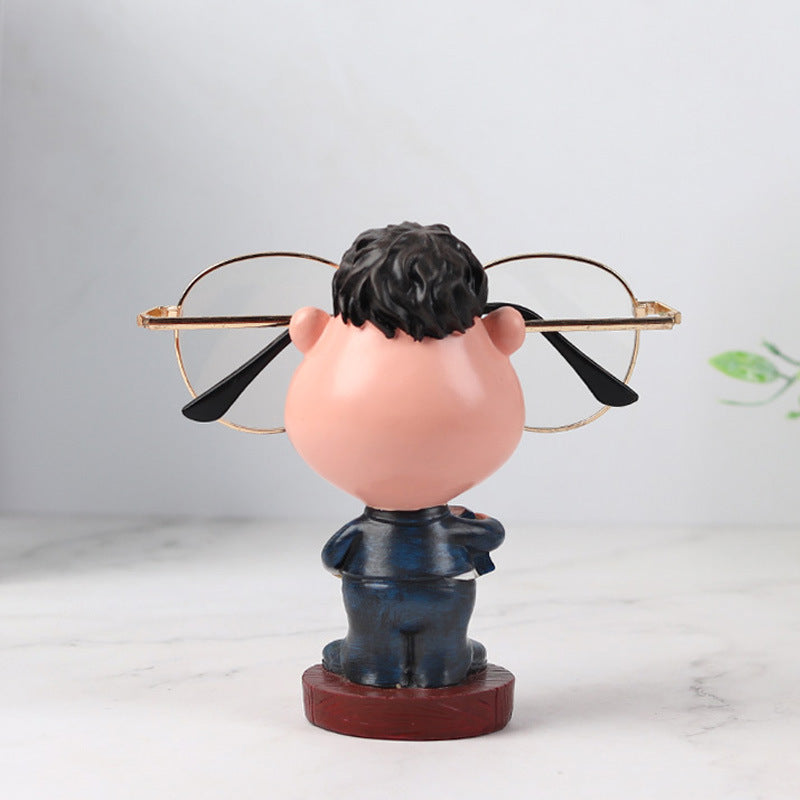 Creative Eyeglass Holder Figurine - Teacher Style Resin Eyewear Stand
