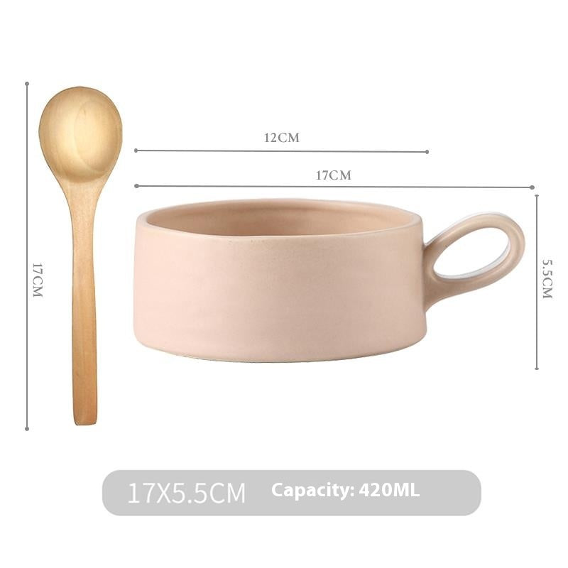 Ceramic Breakfast Cup Set - Multiple Colors, 4.7 Inch Porcelain Tableware