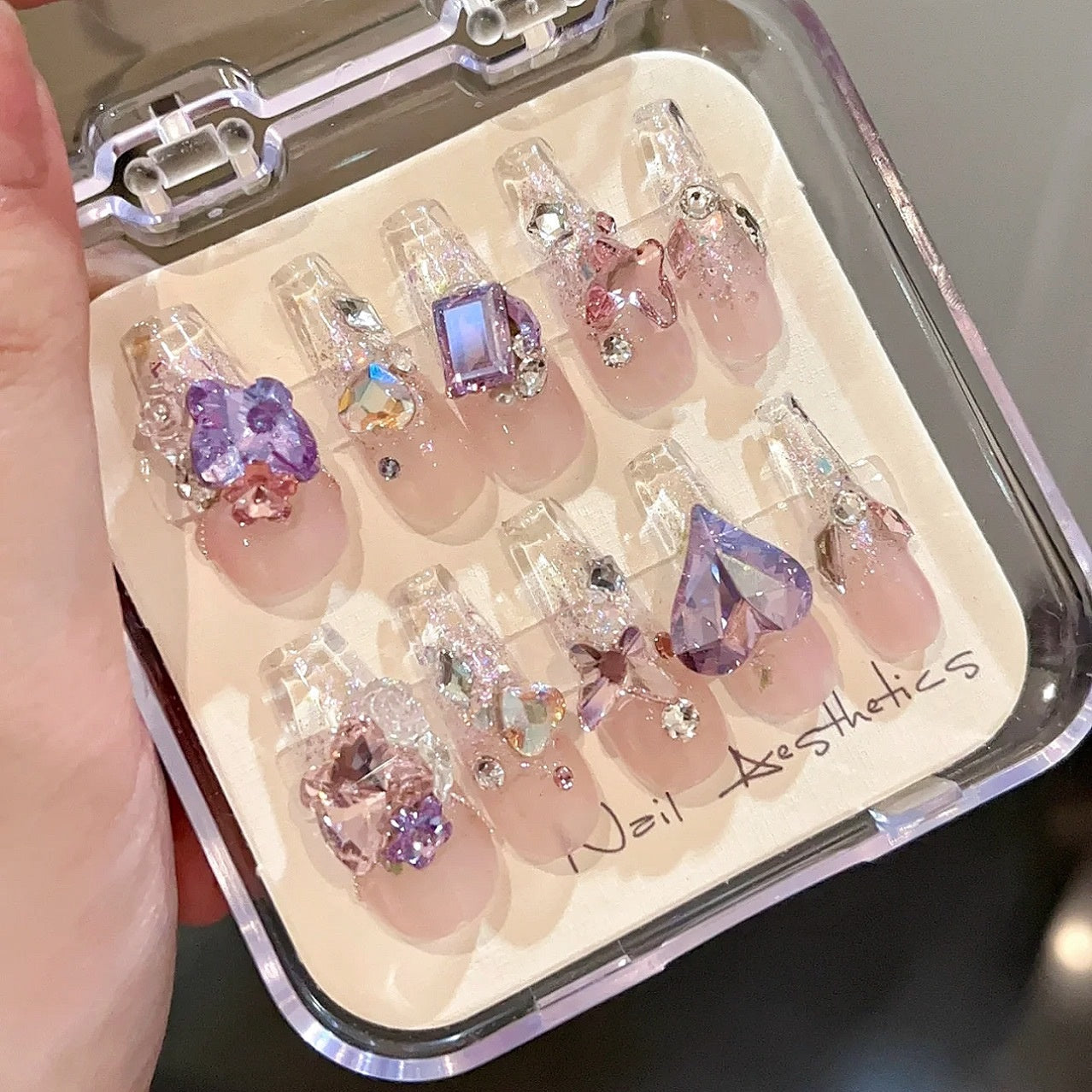 Detachable Nail Tips for Manicure Butterfly Collection - Midsummer Night's Dream, XS