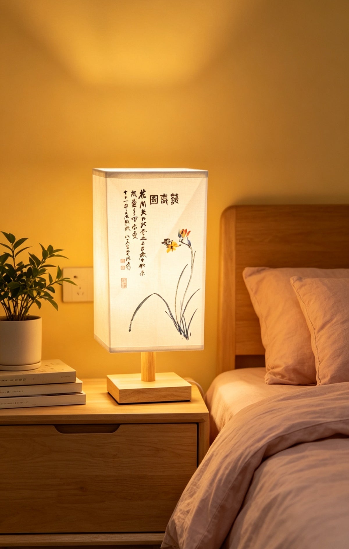 Aromatherapy Table Lamp with Essential Oil Diffuser - Chinese Style Bedside Decor