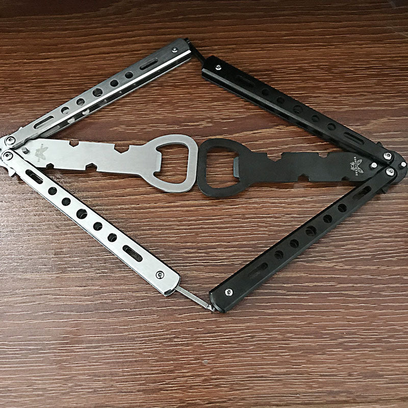 Multifunctional Butterfly Knife Practice Bottle Opener for Outdoor & Kitchen Use