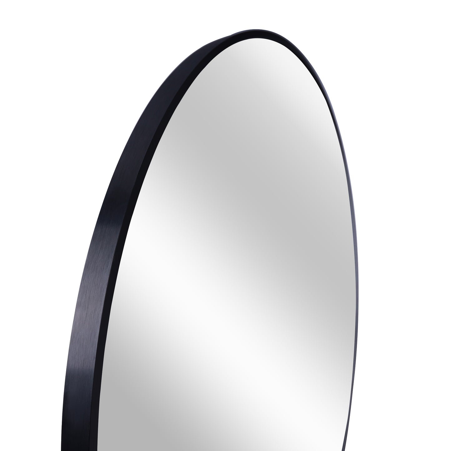 20-Inch Black Metal Round Bathroom Mirror - Classic Design