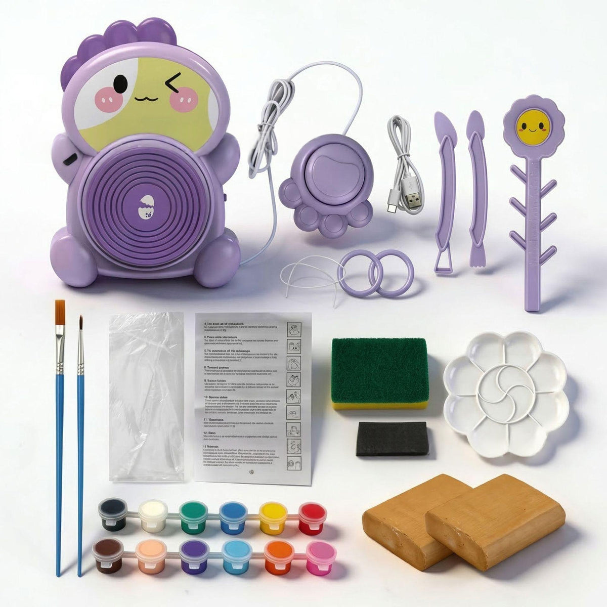 Electric Pottery Wheel for Kids & Adults - Child-Parent Interactive Clay Machine