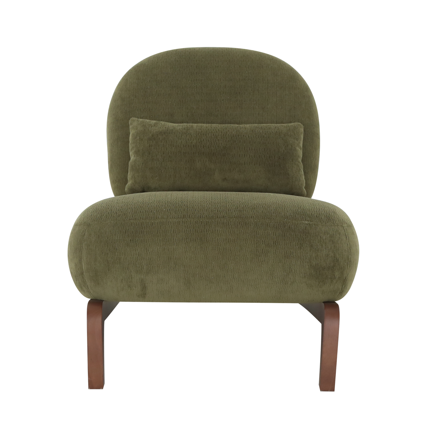 Green Velvet Accent Chair with Solid Wood Legs - Cozy Design