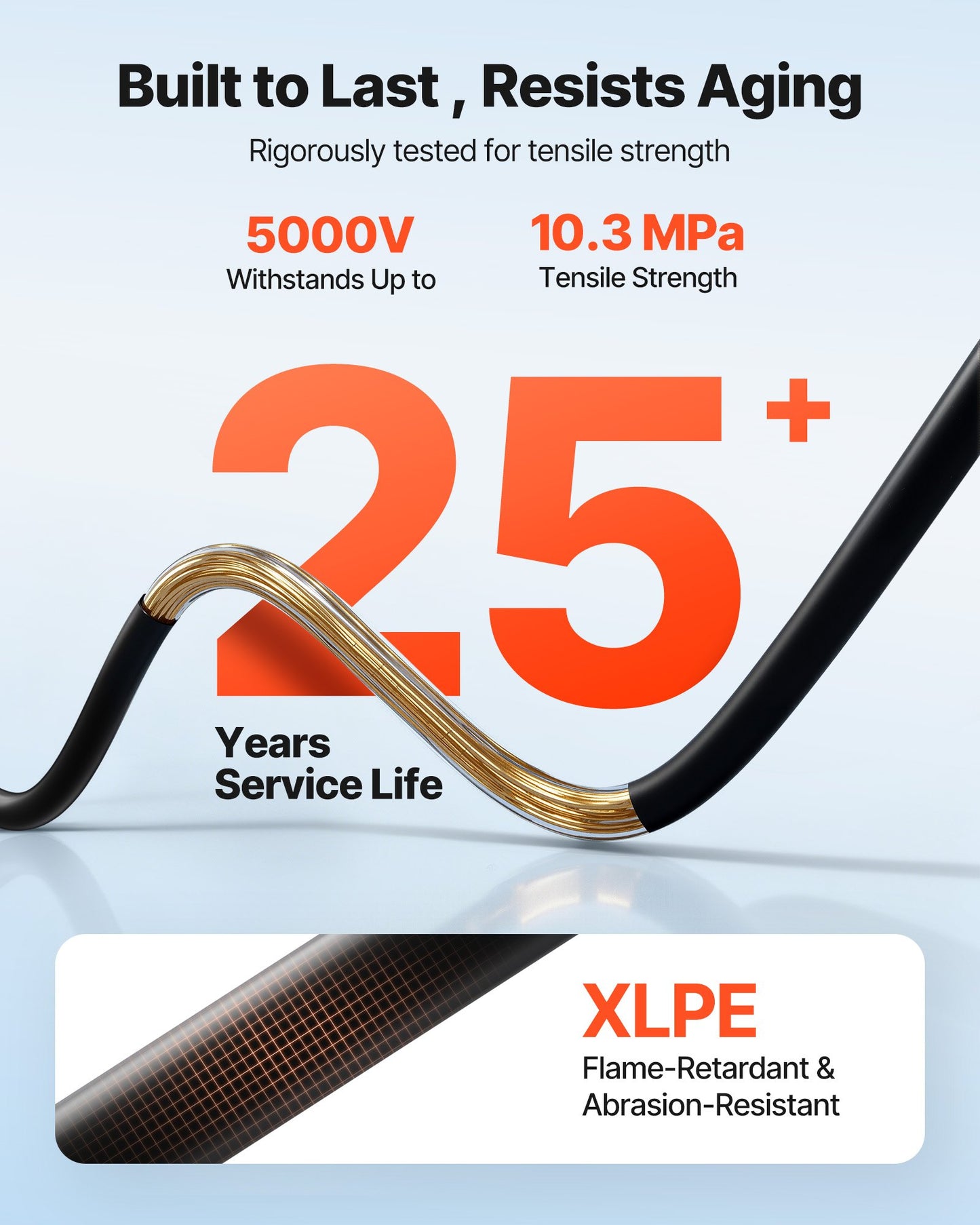 100 Ft Solar Panel Extension Cable, 10 AWG Tinned Copper Wire, Waterproof IP67