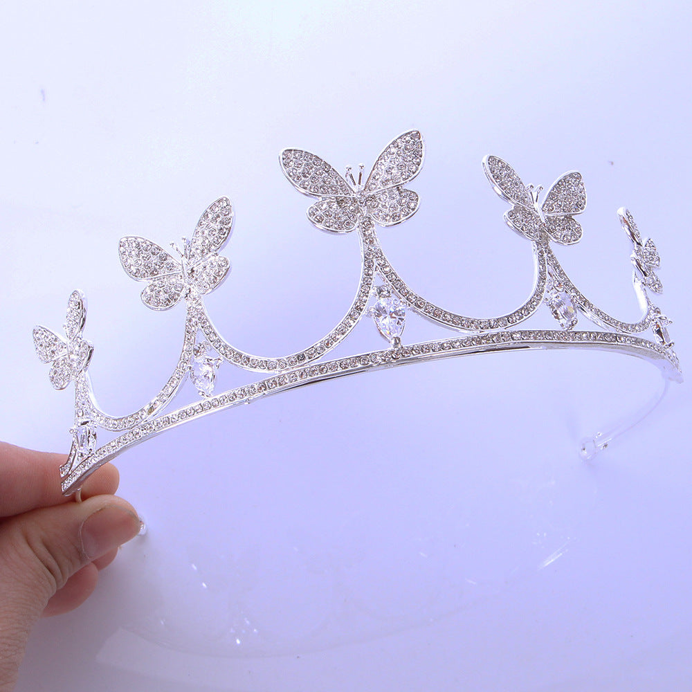 Butterfly Zircon Alloy Crown Tiara - Wedding & Bridal
