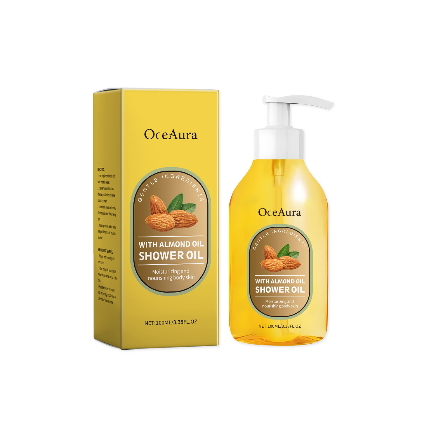 Coconut Oil Bath Body Oil - Moisturizing & Nourishing Skin Cleanser - 100ml