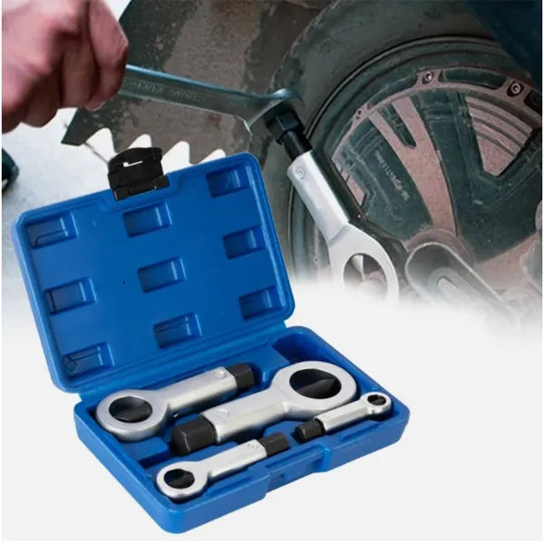 Heavy-Duty Nut Splitter Set 4pcs for Rusted & Damaged Nuts - Metal Hand Tools