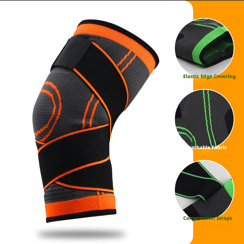Adjustable Kneepad Strap - Black Polyester & Fiber, One Size