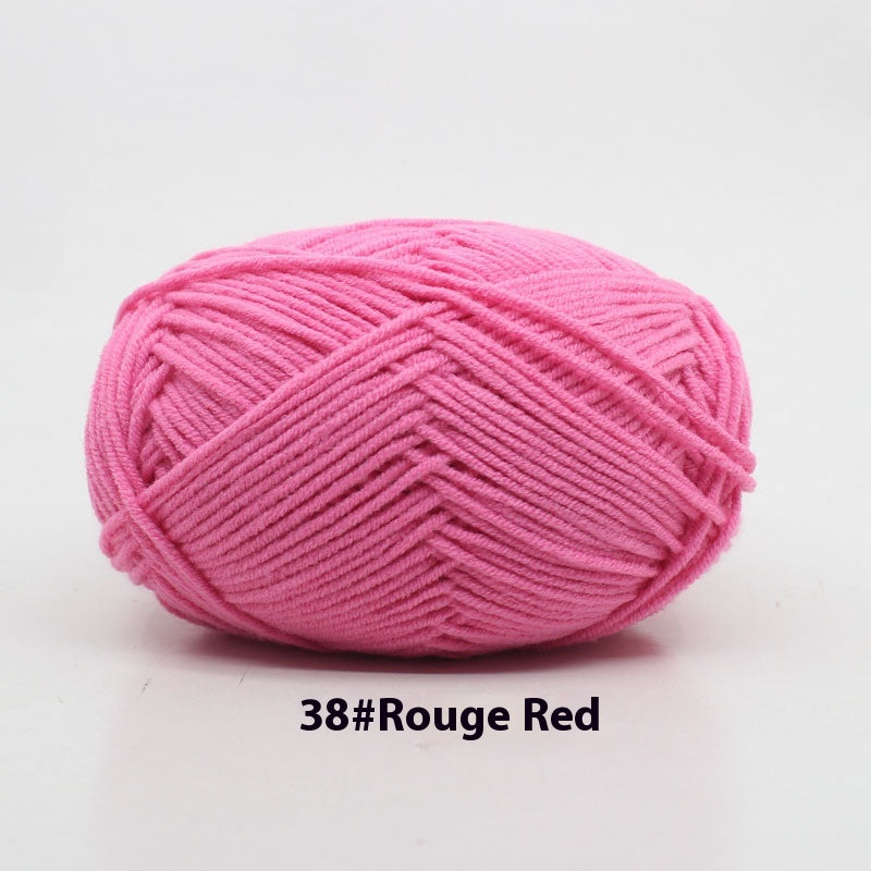 Four-Strand Milk Cotton Crochet Yarn Balls for Craft Projects - Multiple Colors
